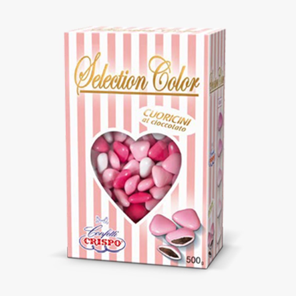 Cioccolatini Crispo a forma di Cuore – Selection Color 500 gr.