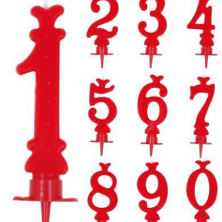 Candela 'Buon Compleanno' - Tutti i numeri - Colori Assortiti